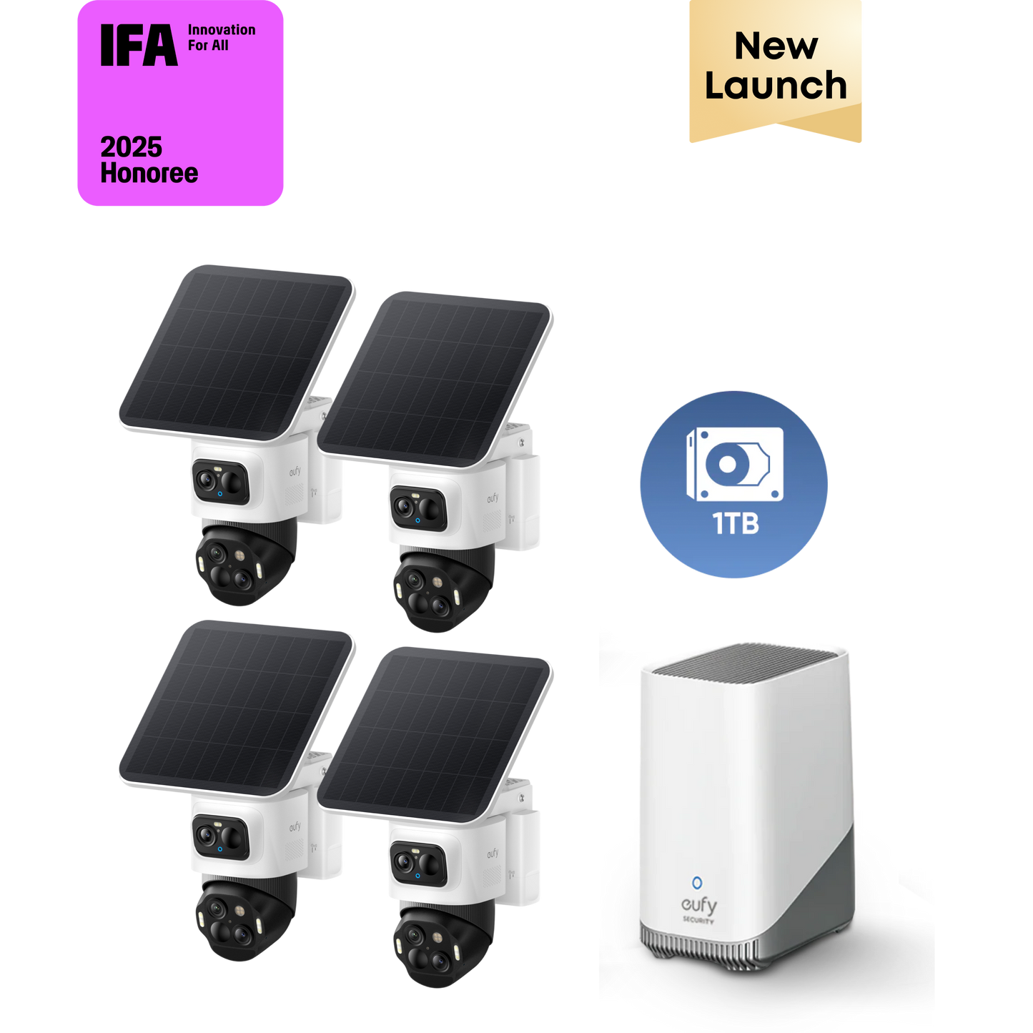 eufyCam S4 4-Cam Kit + 1 TB Hard Drive