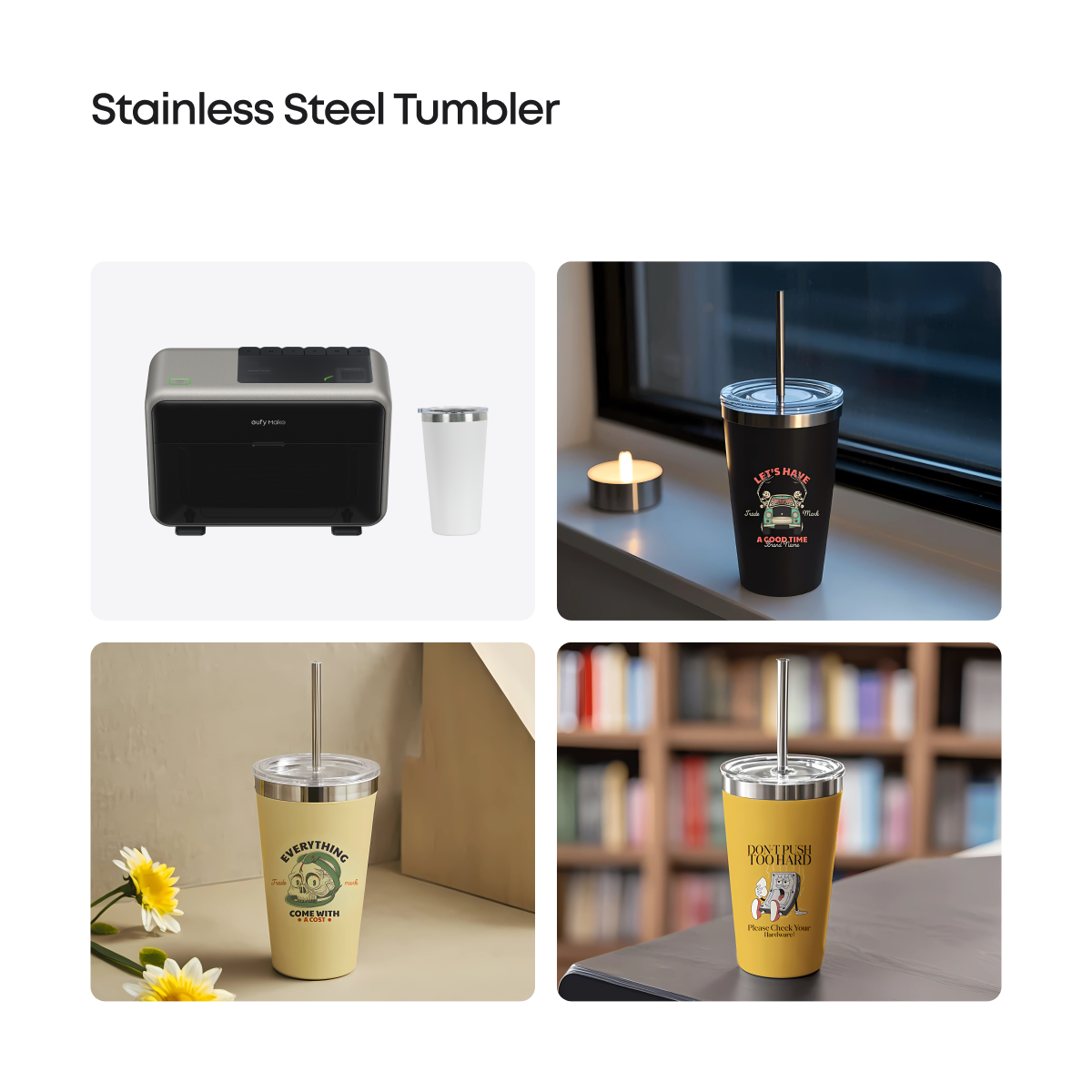 Kubki termiczne ze stali nierdzewnej eufyMake do drukarki UV E1 (2 szt.)